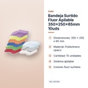 BANDEJA SURTIDO FLUOR APILABLE 350X250X65MM 10UDS - características principales
