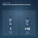 BOTELLA 0,50CL AGUA MINERAL NATURAL LA SERRETA - formato de venta: caja de 12