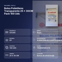 BOLSA POLIETILENO TRANSPARENTE 25 × 30CM PACK 100 UDS - resumen de atributos