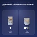BOLSA POLIETILENO TRANSPARENTE 25 × 30CM PACK 100 UDS - formato de venta: caja de 10
