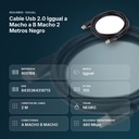 CABLE USB 2.0 IGGUAL A MACHO A B MACHO 2 METROS NEGRO - resumen de atributos
