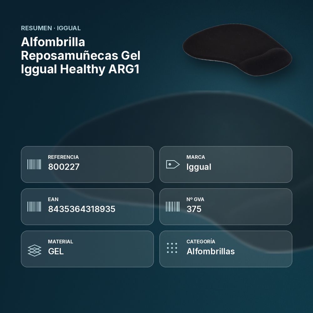 ALFOMBRILLA REPOSAMUÑECAS GEL IGGUAL HEALTHY ARG1 - resumen de atributos