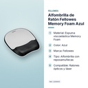 ALFOMBRILLA DE RATÓN FELLOWES MEMORY FOAM AZUL - características principales