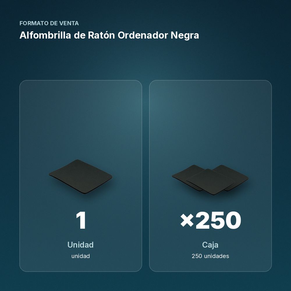 ALFOMBRILLA DE RATÓN ORDENADOR NEGRA - formato de venta: caja de 250