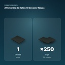 ALFOMBRILLA DE RATÓN ORDENADOR NEGRA - formato de venta: caja de 250
