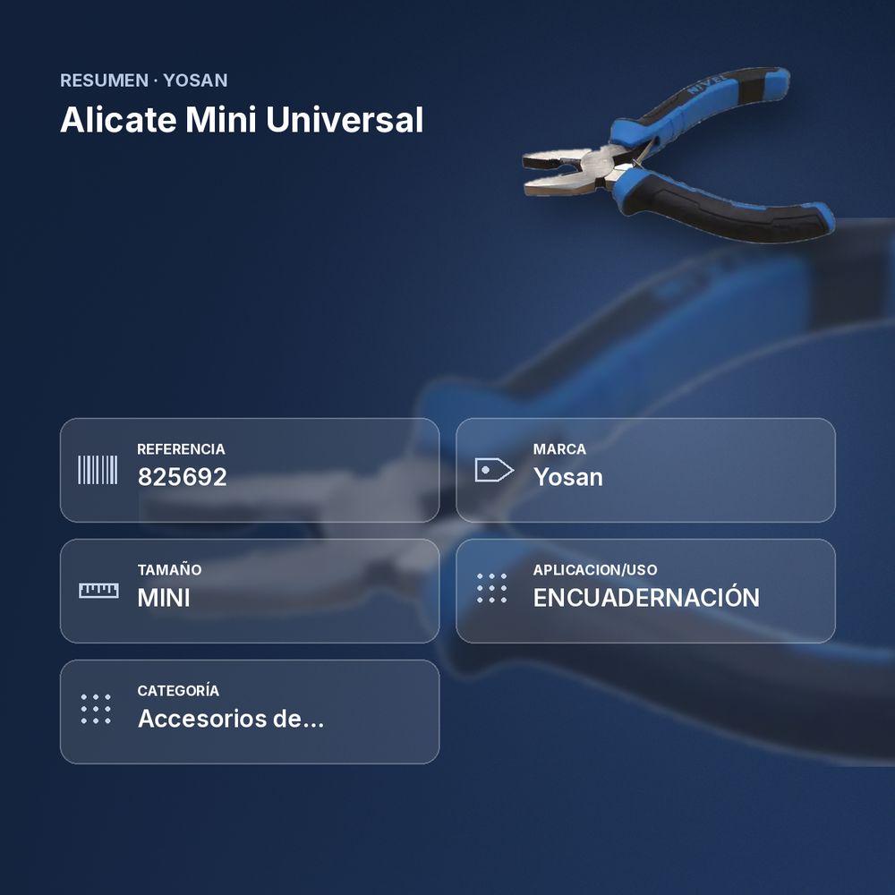 ALICATE MINI UNIVERSAL - resumen de atributos
