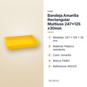 BANDEJA AMARILLA RECTANGULAR MULTIUSO 247X125 X30MM - características principales
