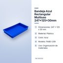 BANDEJA AZUL RECTANGULAR MULTIUSO 247X125X30MM - características principales