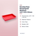 BANDEJA ROJO RECTANGULAR MULTIUSO 247X125X30MM - características principales