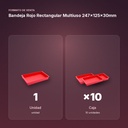 BANDEJA ROJO RECTANGULAR MULTIUSO 247X125X30MM - formato de venta: caja de 10