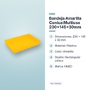 BANDEJA AMARILLA CONICA MULTIUSO 230X145X30MM - características principales