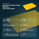 BANDEJA AMARILLA CONICA MULTIUSO 230X145X30MM - resumen de atributos