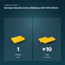 BANDEJA AMARILLA CONICA MULTIUSO 230X145X30MM - formato de venta: caja de 10