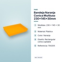 BANDEJA NARANJA CONICA MULTIUSO 230X145X30MM - características principales