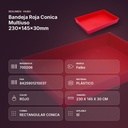 BANDEJA ROJA CONICA MULTIUSO 230X145X30MM - resumen de atributos