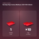 BANDEJA ROJA CONICA MULTIUSO 230X145X30MM - formato de venta: caja de 10