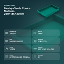 BANDEJA VERDE CONICA MULTIUSO 230X145X30MM - resumen de atributos