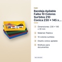 BANDEJA APILABLE FAIBO 10 COLORES SURTIDOS 210 CONICA 230 X 145 X 30 MM - características principales