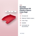 BANDEJA SOBREMESA A4 PLASTICO OPACO COLOR ROJO - características principales