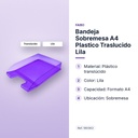 BANDEJA SOBREMESA A4 PLASTICO TRASLUCIDO LILA - características principales