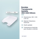 BANDEJA TRANSPARENTE APILABLE 350X250X65MM - características principales
