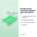 BANDEJA VERDE TRASLUCIDO APILABLE 350X250X65MM - características principales