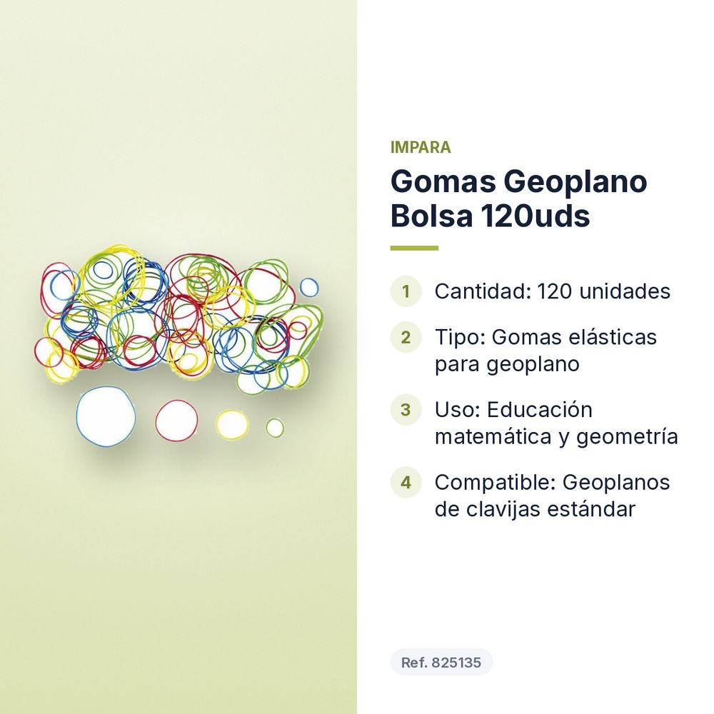 GOMAS GEOPLANO BOLSA 120UDS - características principales