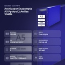 ARCHIVADOR EXACOMPTA A5 PP AZUL 2 ANILLAS 30MM - resumen de atributos