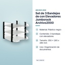 SET DE 3 BANDEJAS DE CON ELEVADORES JUMBORACK ARCHIVO2000 - características principales