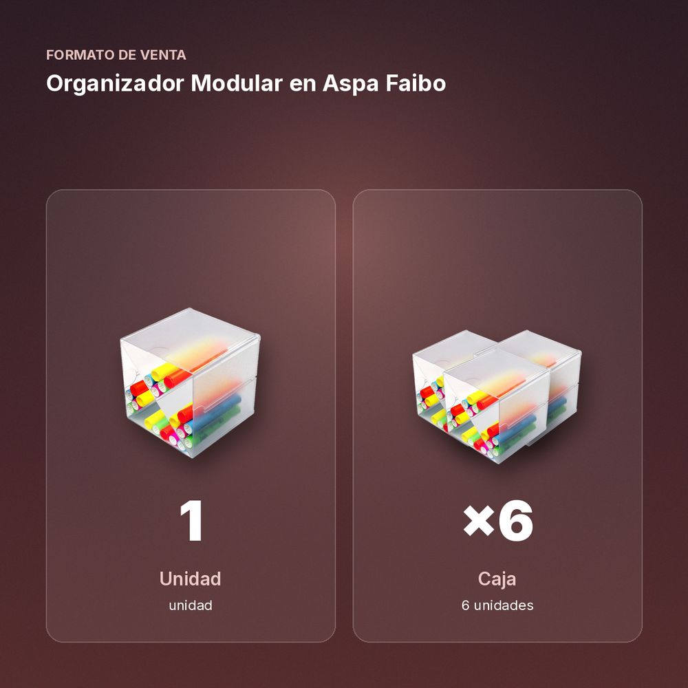 ORGANIZADOR MODULAR EN ASPA FAIBO - formato de venta: caja de 6