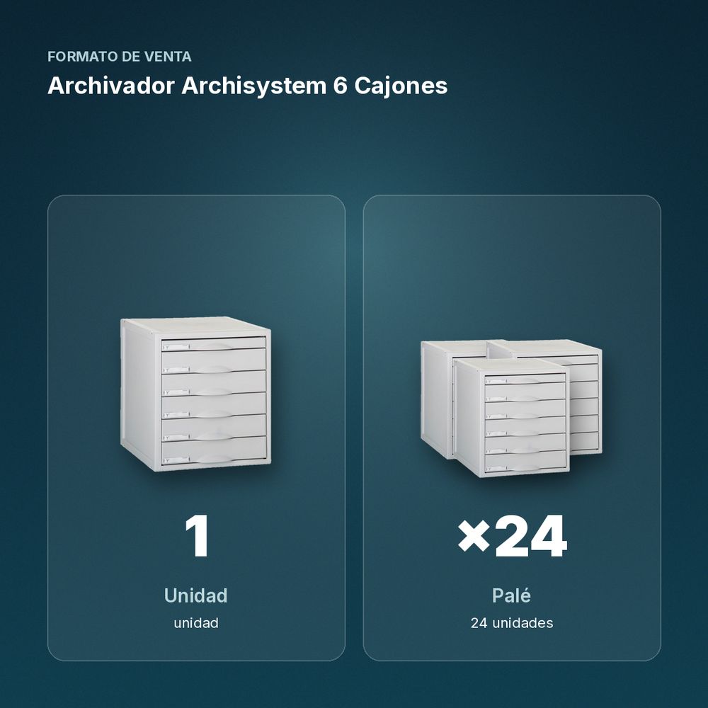 ARCHIVADOR ARCHISYSTEM 6 CAJONES - formato de venta: palé de 24