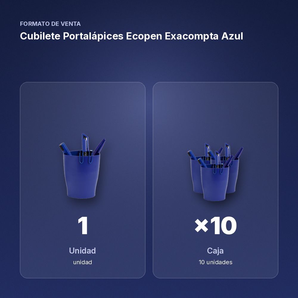 CUBILETE PORTALÁPICES ECOPEN EXACOMPTA AZUL - formato de venta: caja de 10