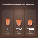 CUBILETE PORTALAPICES NARANJA OPACO FAIBO  PLÁSTICO - formato de venta: paquete de 10, caja de 120