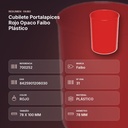 CUBILETE PORTALAPICES ROJO OPACO FAIBO PLÁSTICO  - resumen de atributos