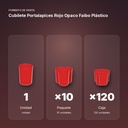 CUBILETE PORTALAPICES ROJO OPACO FAIBO PLÁSTICO  - formato de venta: paquete de 10, caja de 120