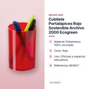 CUBILETE PORTALÁPICES ROJO SOSTENIBLE ARCHIVO 2000 ECOGREEN - características principales