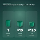 CUBILETE PORTALAPICES VERDE OPACO FAIBO PLÁSTICO  - formato de venta: paquete de 10, caja de 120