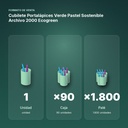 CUBILETE PORTALÁPICES VERDE PASTEL SOSTENIBLE ARCHIVO 2000 ECOGREEN - formato de venta: caja de 90, palé de 1800