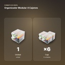 ORGANIZADOR MODULAR 4 CAJONES - formato de venta: caja de 6