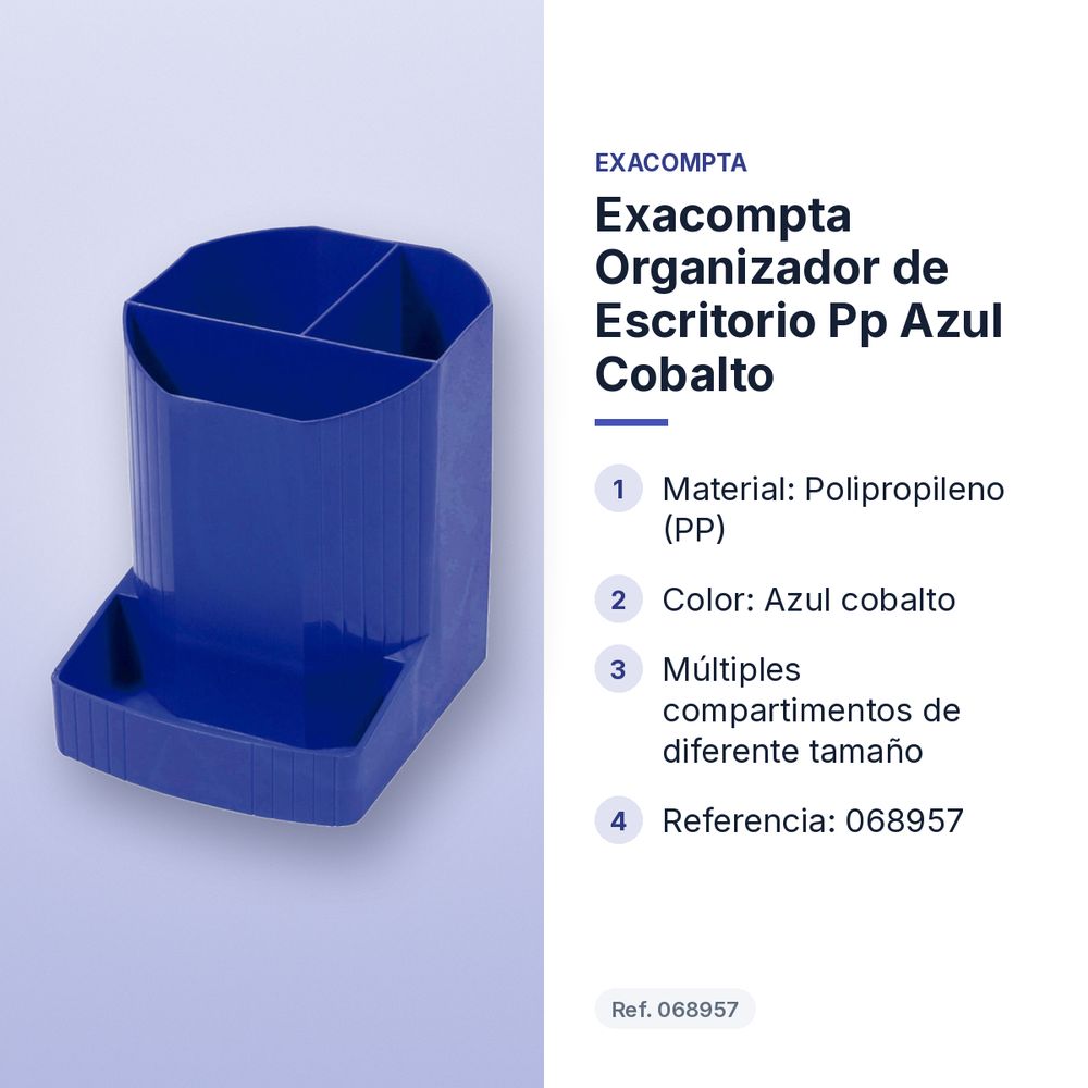 EXACOMPTA ORGANIZADOR DE ESCRITORIO PP AZUL COBALTO - características principales