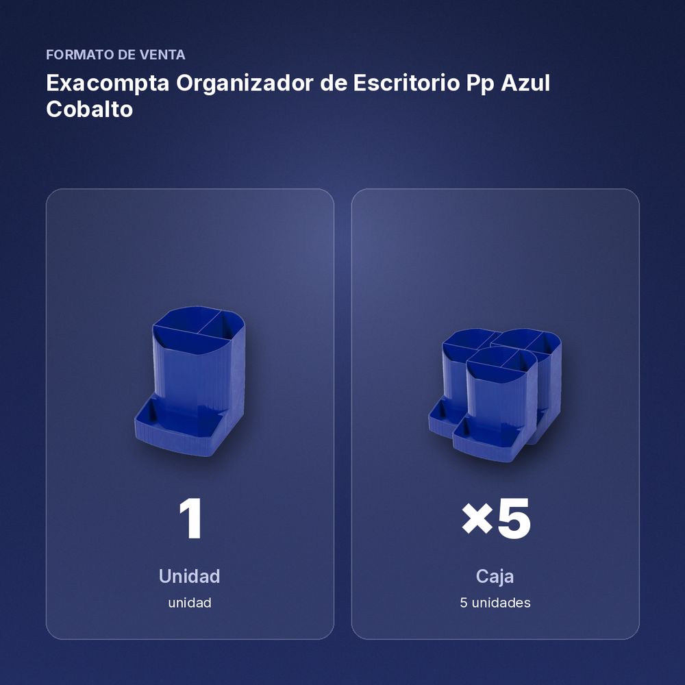 EXACOMPTA ORGANIZADOR DE ESCRITORIO PP AZUL COBALTO - formato de venta: caja de 5