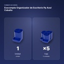 EXACOMPTA ORGANIZADOR DE ESCRITORIO PP AZUL COBALTO - formato de venta: caja de 5