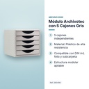 MÓDULO ARCHIVOTEC CON 5 CAJONES GRIS - características principales