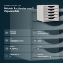 MÓDULO ARCHIVOTEC CON 5 CAJONES GRIS - resumen de atributos