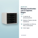 MÓDULO ARCHIVOTEC CON 5 CAJONES NEGRO - características principales