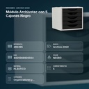 MÓDULO ARCHIVOTEC CON 5 CAJONES NEGRO - resumen de atributos