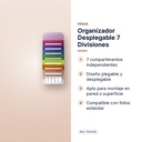 ORGANIZADOR DESPLEGABLE 7 DIVISIONES - características principales