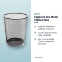 PAPELERA BIS METAL REJILLA PLATA - características principales