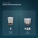PAPELERA BIS METAL REJILLA PLATA - formato de venta: caja de 24