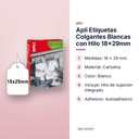 APLI ETIQUETAS COLGANTES BLANCAS CON HILO 18X29MM - características principales